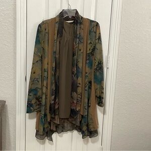 Soft Surroundings Multicolor Open Cardigan
